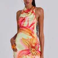 - Minivestido orquídea tropical