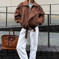 - Chaqueta de Ante con Cinturón