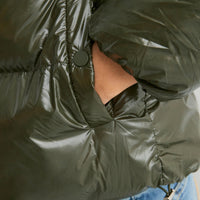 - Abrigo de plumas brillo