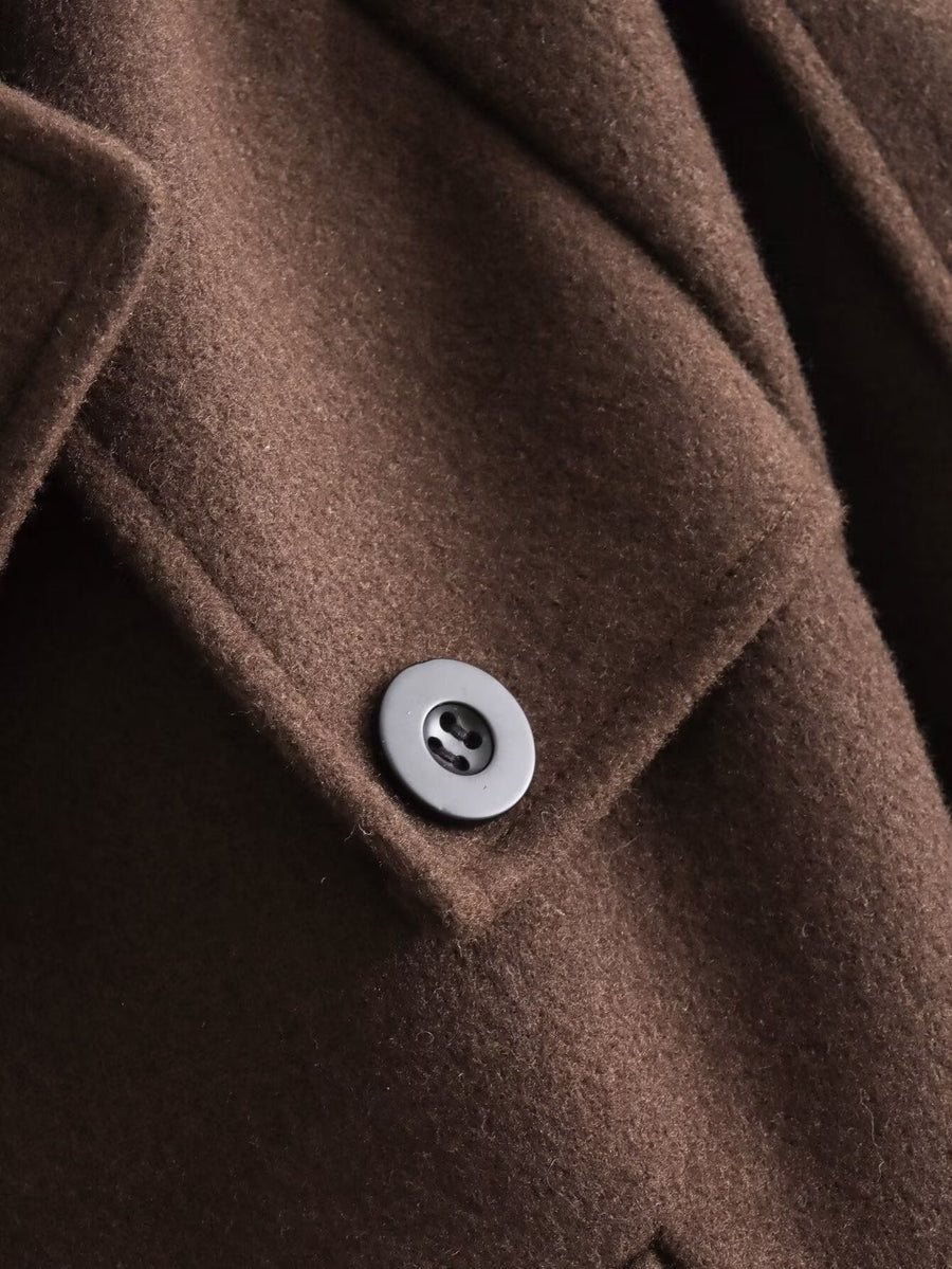 - Abrigo de lana cinturón