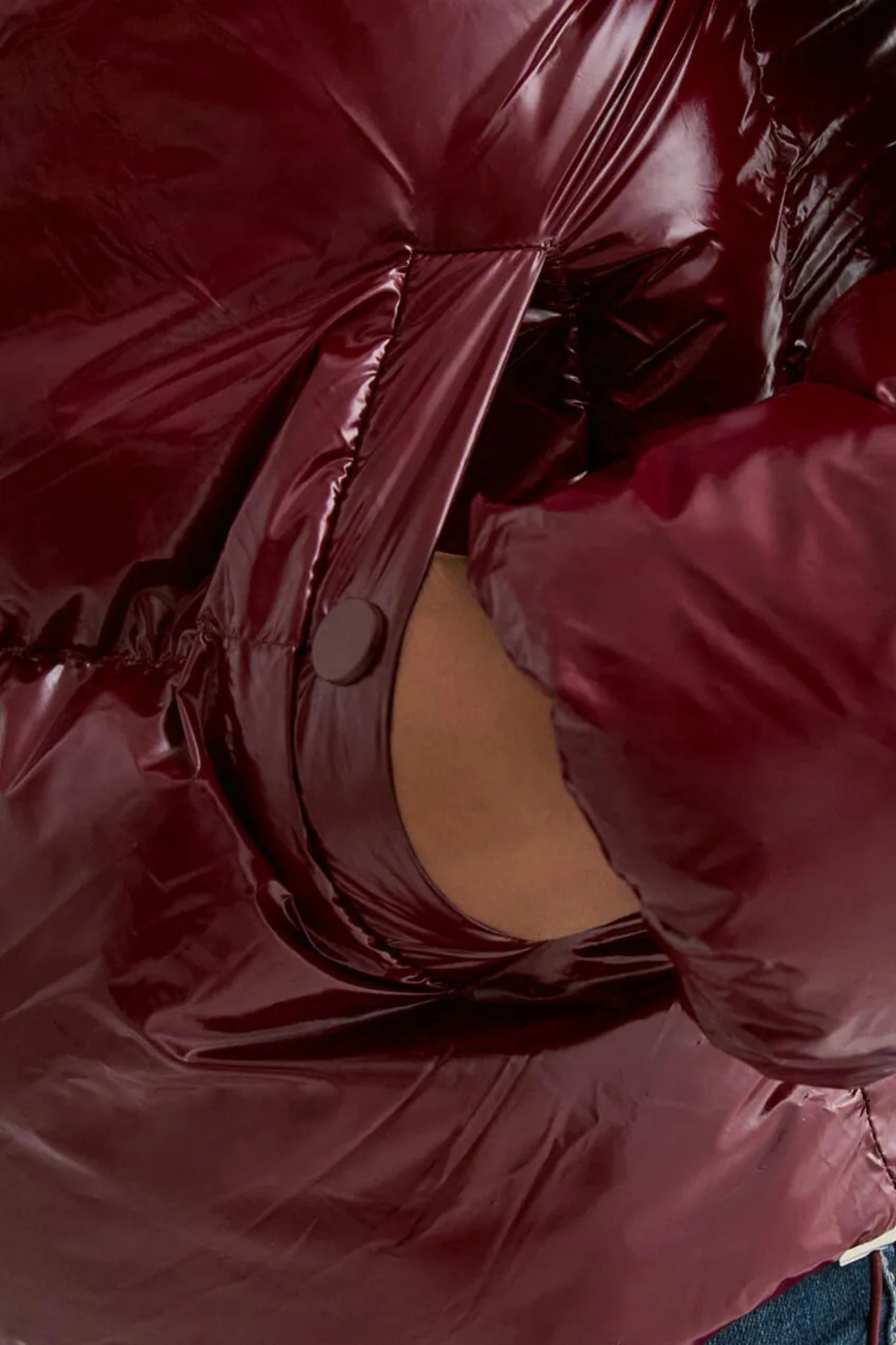 - Abrigo de plumas brillo