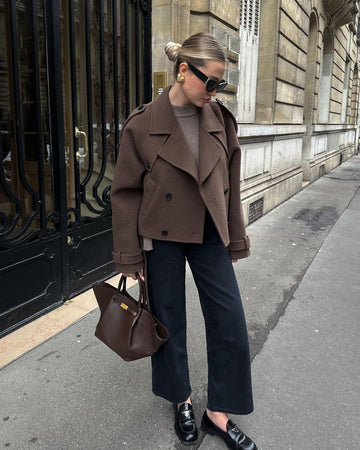 - Abrigo de lana cinturón