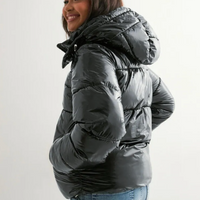 - Abrigo de plumas brillo