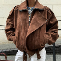 - Chaqueta de Ante con Cinturón